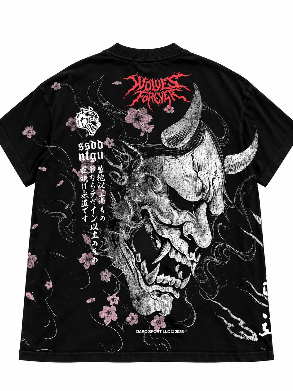 Darc Sport Bushido Hannya Side By Side Wolves Forever Tee Black XL Oni Tee